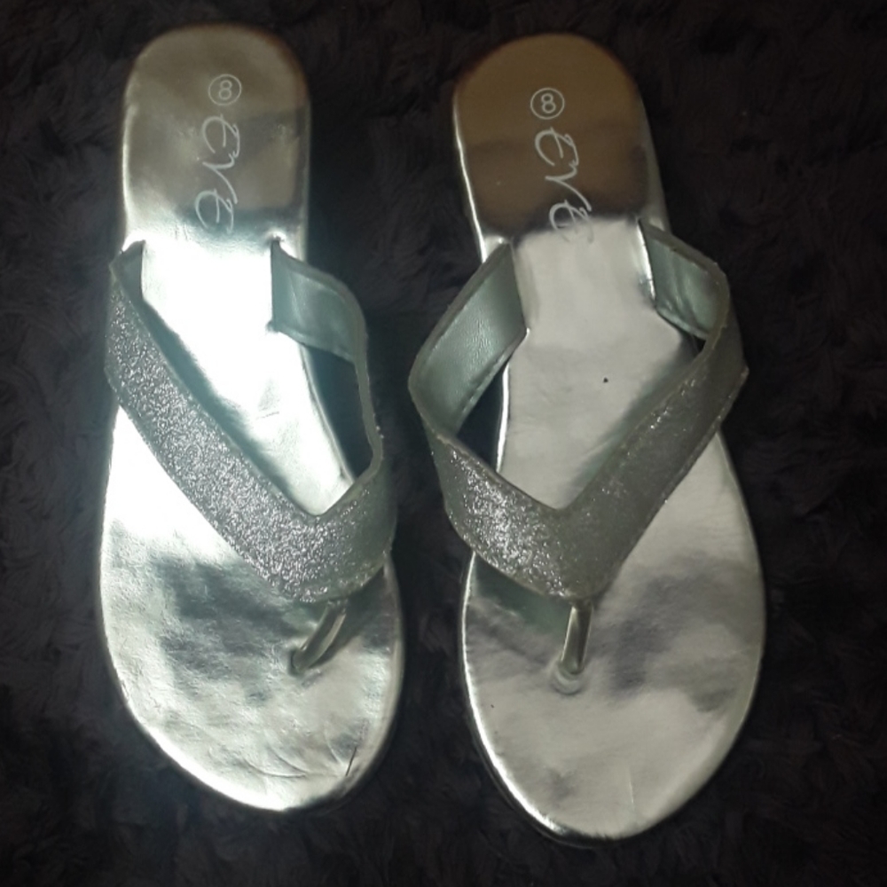 Silver Thong Slides
